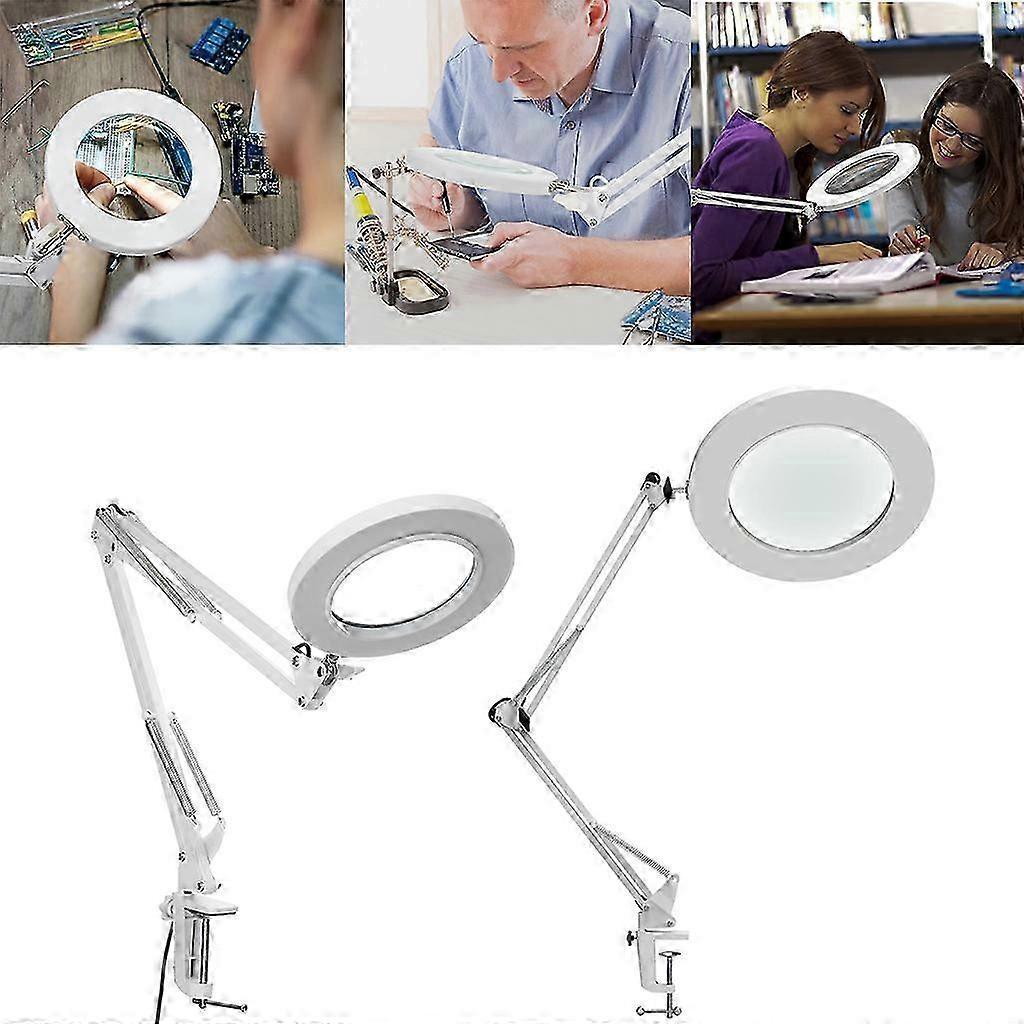 LED-Lupe Metall-Schwenkarm-Lupe - Stufenlos dimmbar 2 Größen 2025