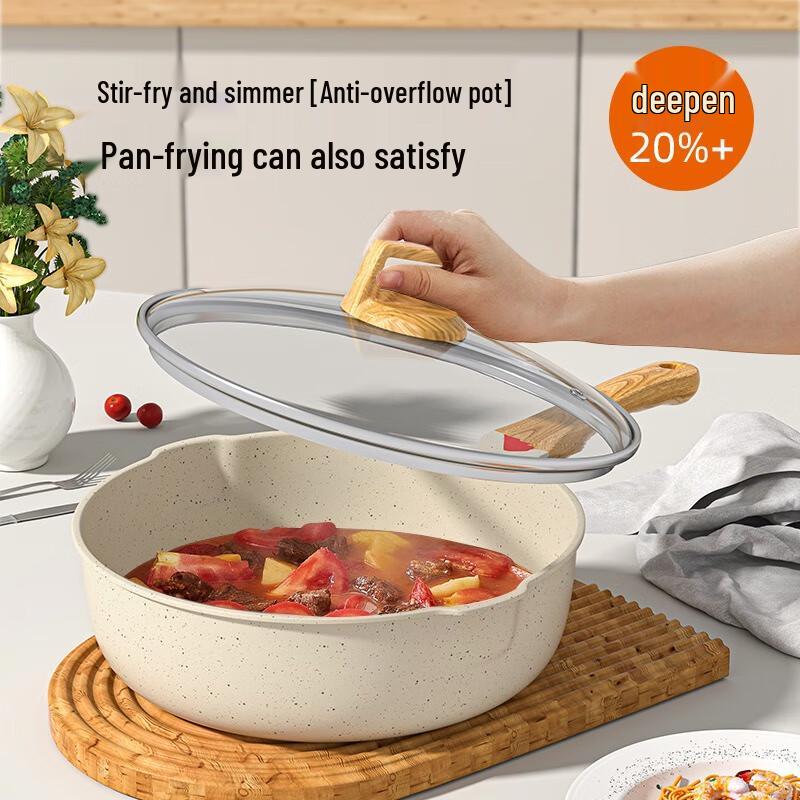 Wu Tuo 28cm Keramik Antihaft-Wok mit Deckel