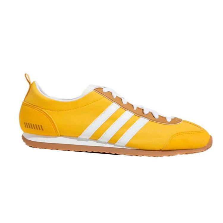 Adidas Neo Vs Jog Komfortable Allsidige Lær Sklisikre Slitesterke Lettvekts Fritid Løpesko Unisex Sneaker Gul Hvit HP9678