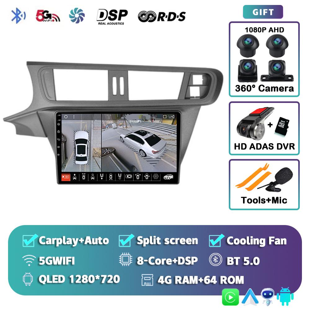 Android 14 Carplay Auto For Citroen C3-XR 2010-2018 Car Radio Multimedia Video Player Navigation GPS Stereo Head Unit Wifi+4G BT