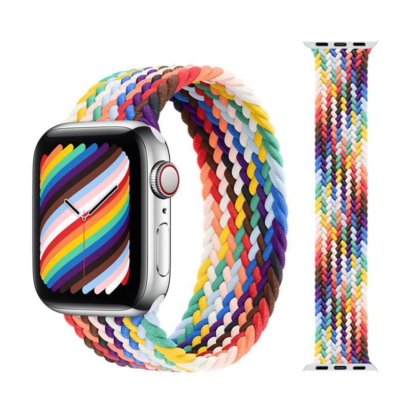 Fabric Braided Solo Loop Nylon Strap For Apple Watch 7 6 Band 44mm 40mm 38mm 42mm 41mm 45mm Elastic for iWatch Series 6 SE 5 4 3