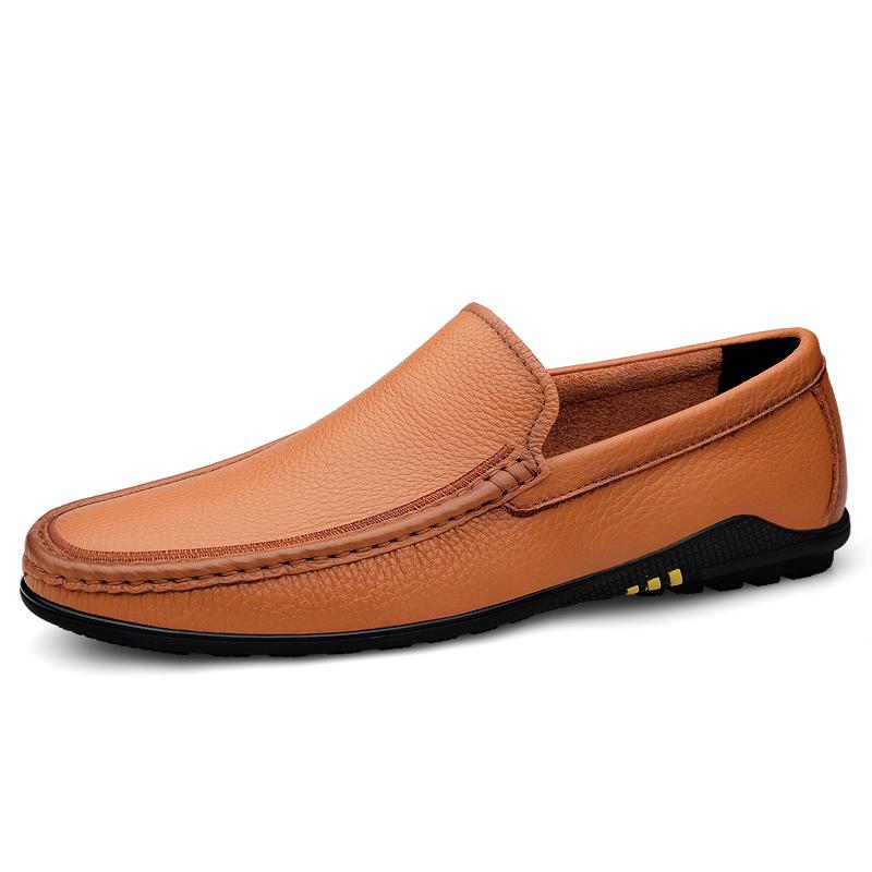 

Роскошные брендовые повседневные мужские туфли для вождения, удобные мужские мокасины, износостойкие резиновые туфли на плоской подошве, модная обувь из натуральной кожи для мужчин, слипоны 43 светло-коричневого
