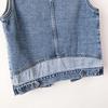 Women's Striped Patchwork Denim Vest 2023 - Slim-Fit Sleeveless Gilet for Spring/Autumn Layering