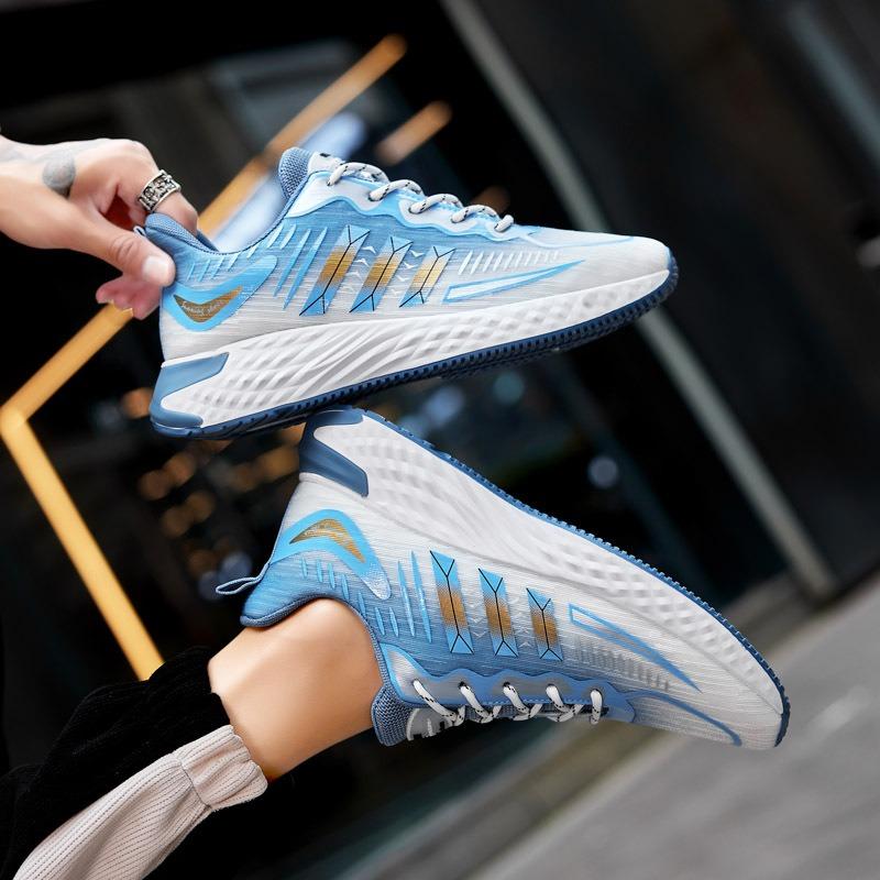 Spring and Autumn new sports shoes men's fashion fly-woven mesh platform dad men's casual trendy running shoes