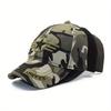 2pcs Men's Baseball Cap Necklace Set Duck Tongue Hat Casual Sun Protection Sun Shade Fashion Pendant Necklace Sports Camouflage Baseball Hat