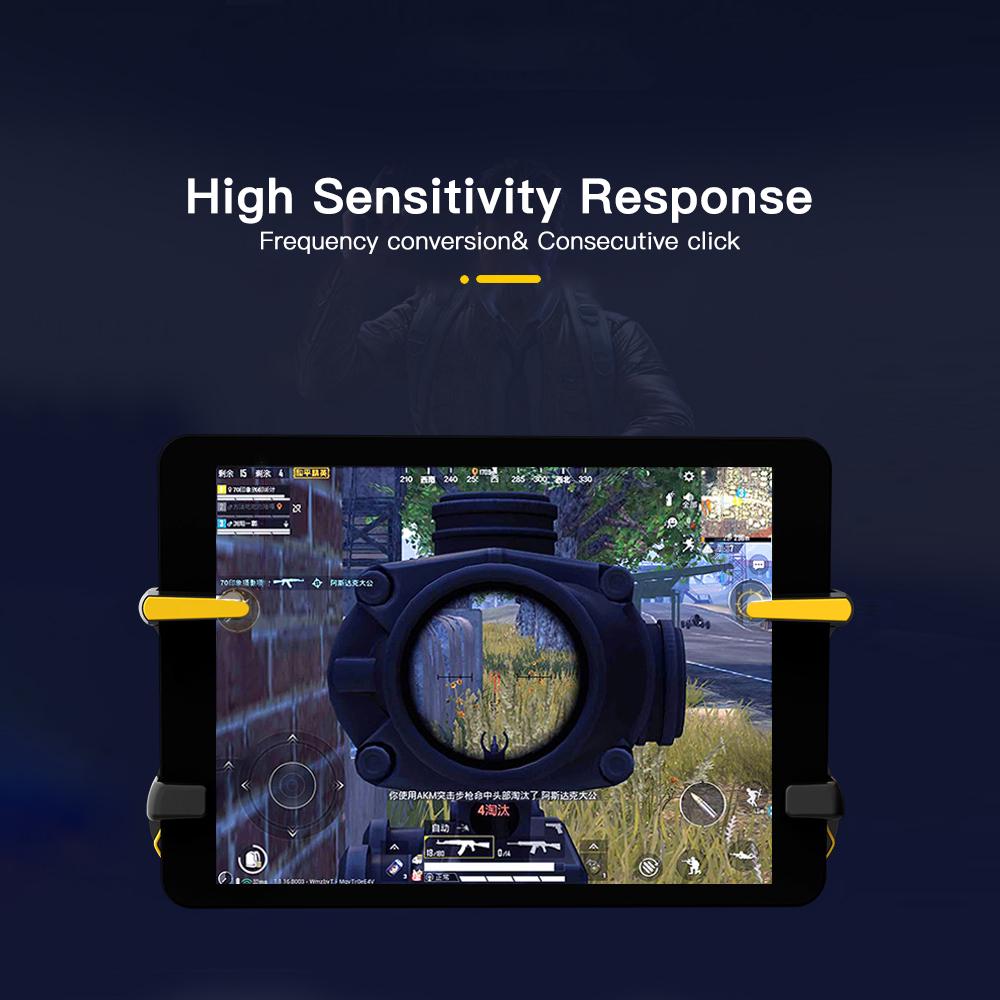 

Mobile Tablet Controller Gaming Gamepad Frequency Conversion Tablet Trigger Four Fingers Game Joystick Black+Yellow