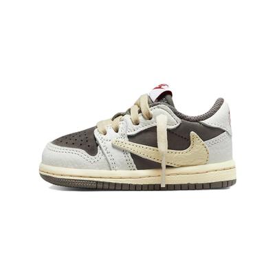 Dětské tenisky Travis Scott x Air 1 Retro Low OG TD Reverse Mocha Hnědé Sail University-Red DO5441-162
