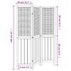 3 Piece Room Divider White Solid Paulownia Wood