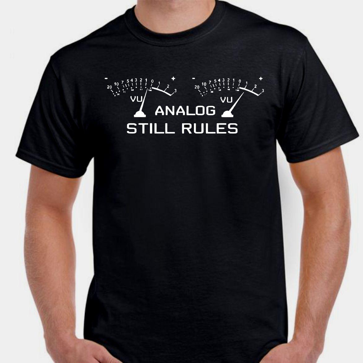 Analog still rules VU meter audio video music geek nerd T shirt tee XL