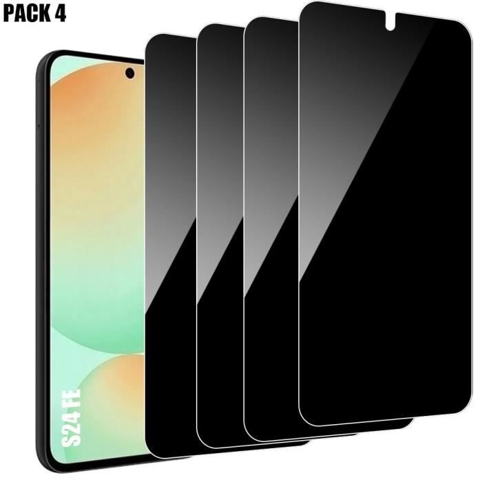 Tempered Glass Protection - Booling - for Samsung Galaxy S24 FE - Anti-spy - Pack of 4 - 0.3 Mm Thickness