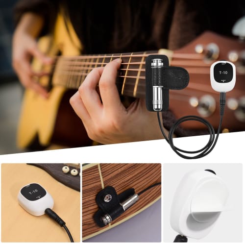 KOCAN Piezo Pickup, Universal No-Drilling Self-Adhesive Pickup for 6.5mm Audio Interface Speakers, Multi-Function Pickup for Guitar, Ukulele, Violin,
