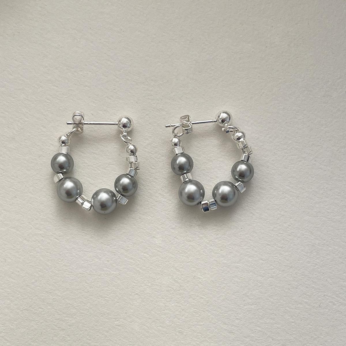 

925 серебряные игольчатые сломанные серебряные серьги-бусины женские ретро жемчужные серьги нишевая высококачественная новая бижутерия для ушей 925 silver needle