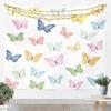 Rosa Schmetterling Wandteppich Garten Wandkunst Lila Blaue Schmetterlinge Druck Wandbehang Decke für Wohnzimmer Schlafzimmer Kawaii Rosa