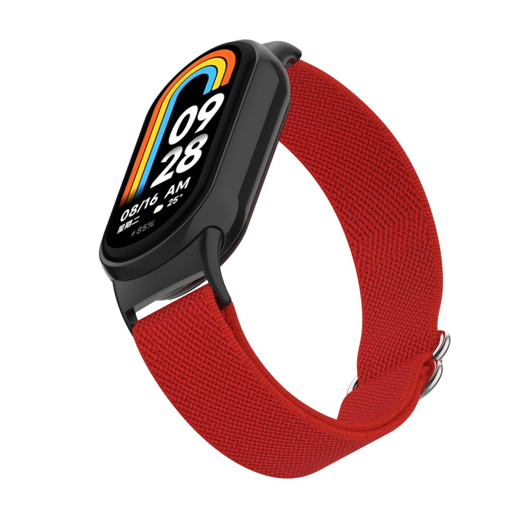 For Xiaomi Smart Band 9/Smart Band 8 Nylon Wrist Strap with Connector Elastic Watch Band