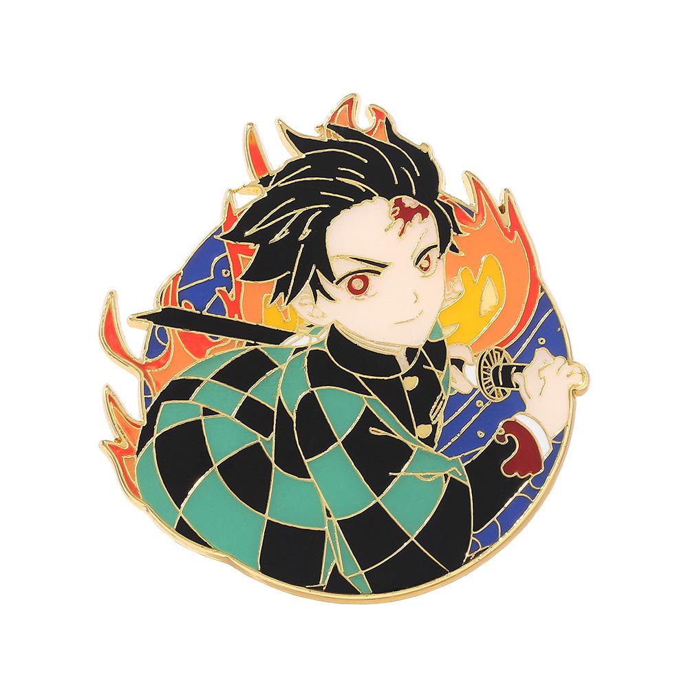 Demon Slayer Anime Lapel Pins Backpack Jeans Enamel Brooch Pin Women Fashion Jewelry Gifts Cartoon Badges