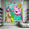 Peppa Pig A Wall Hanging Printed Fabric Blanket Decorative Tapestries for Bedroom Living Room Home Decor