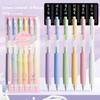 6Colors/Set Press Type Colored Gel Pen Acrylic Painting Students Diary Marking Drawing Colored Pen Colored Neutral Pen Students