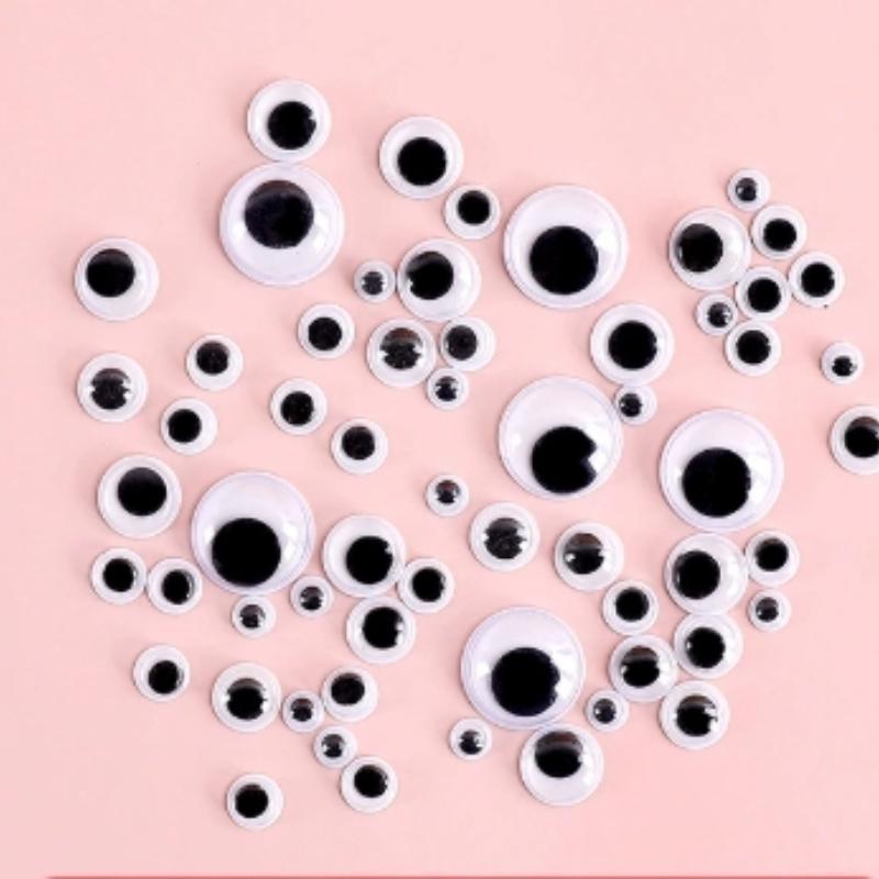 

Black Wiggle Googly Eyes Self Adhesive, 4mm 6mm 8mm 10mm 12mm 15mm 20mm Large and Small Googly Eyes for Crafts