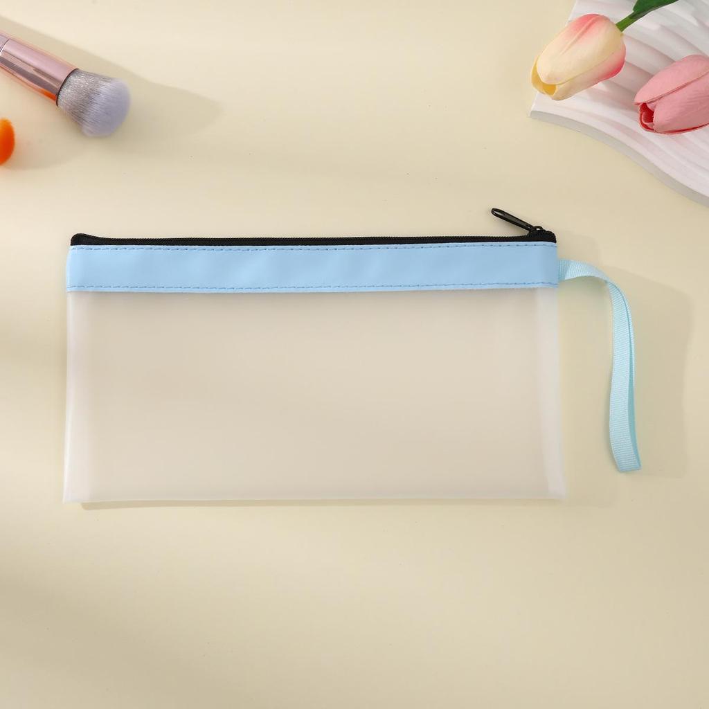 Korean Style TPU Pencil Case - Large Capacity Frosted Zipper Bag for Students