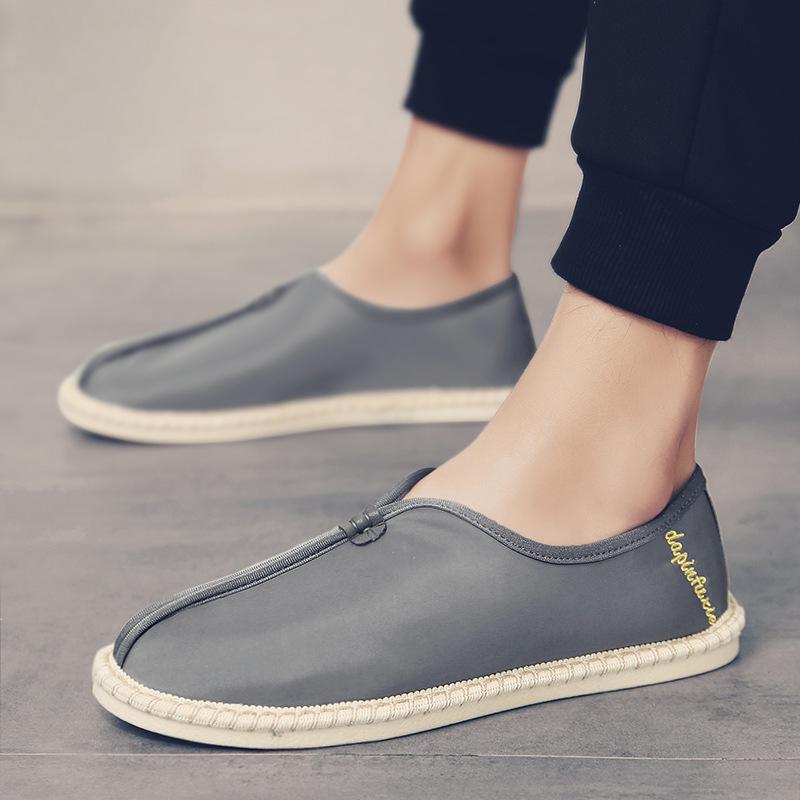 

Мужские парусиновые туфли в китайском стиле в стиле ретро, лоферы, дышащие, удобные, плоские туфли, нескользящие, повседневная мужская обувь Zapatos De Hombre 39