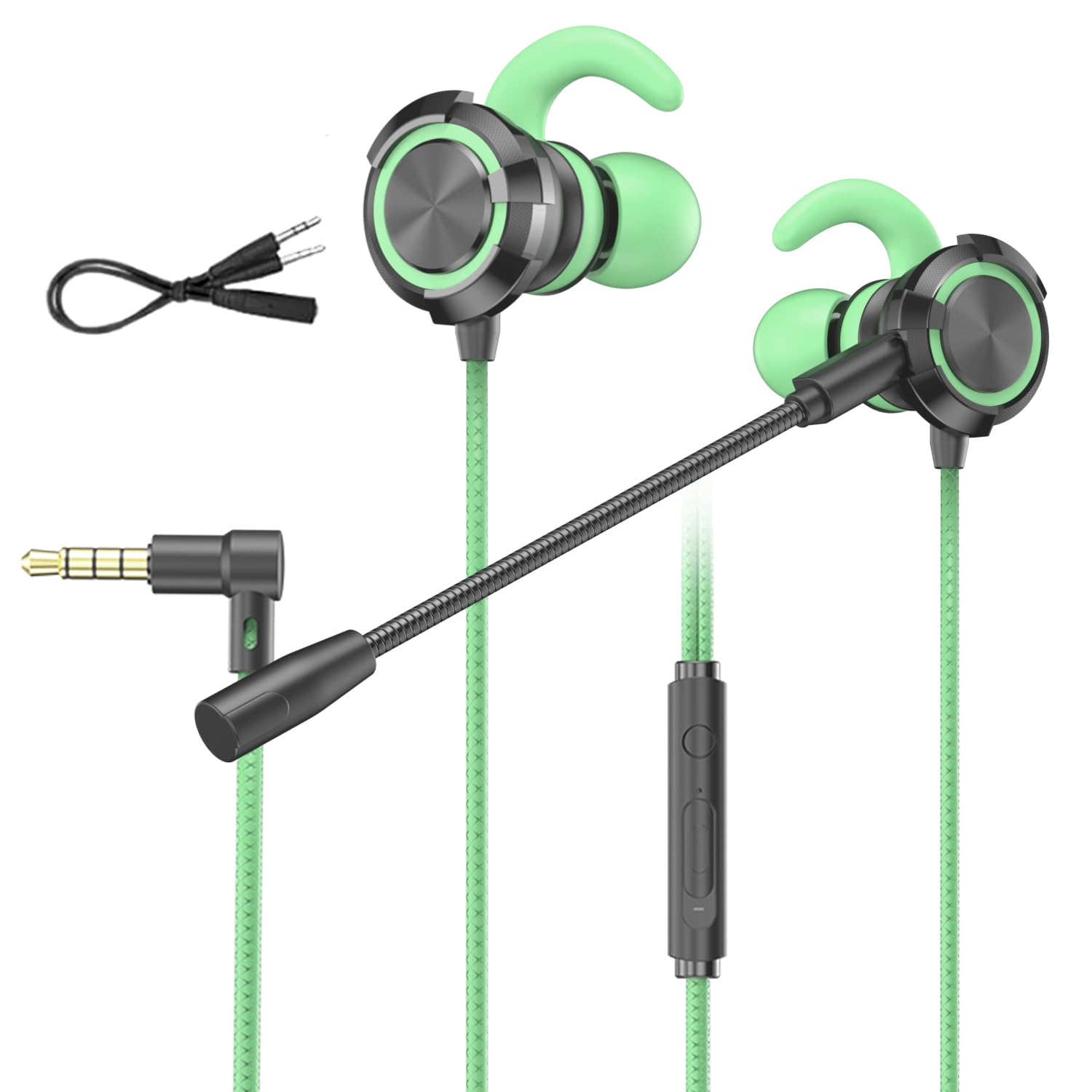 

Проводные игровые наушники с микрофоном Игровая гарнитура с пультом для PS4 [Съемный микрофон] Микрофон 3,5 мм, Проводные, Управление, Игровые, ПК, Компьютер,