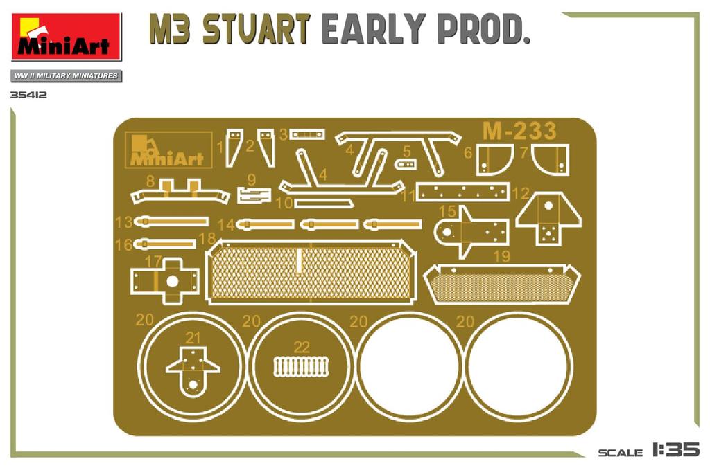 Miniart France M3 Stuart Early Type Plastic Model MA35412 1/35