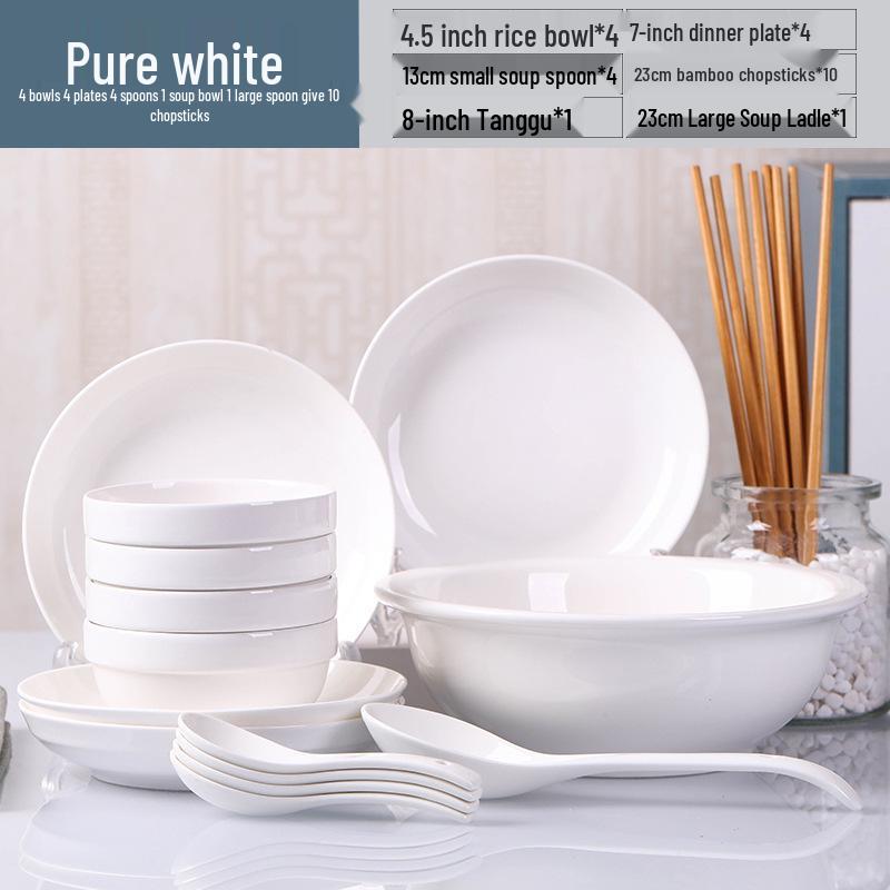 2026 Stylish 8-Piece Dinnerware Set: Plates, Bowls & Chopsticks for Student Dorms