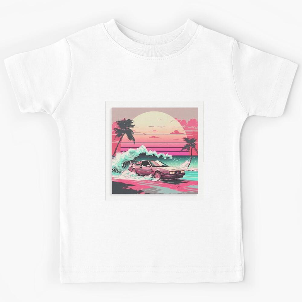 Vaporwave Surfing Car Kids T-Shirt 110
