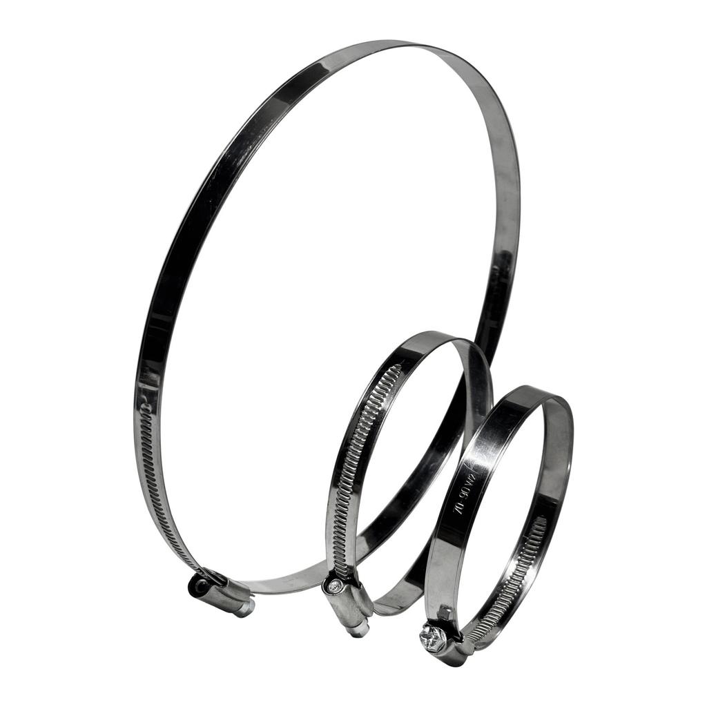 W2 worm clamp Ø70-90 mm, width 12 mm - stainless steel