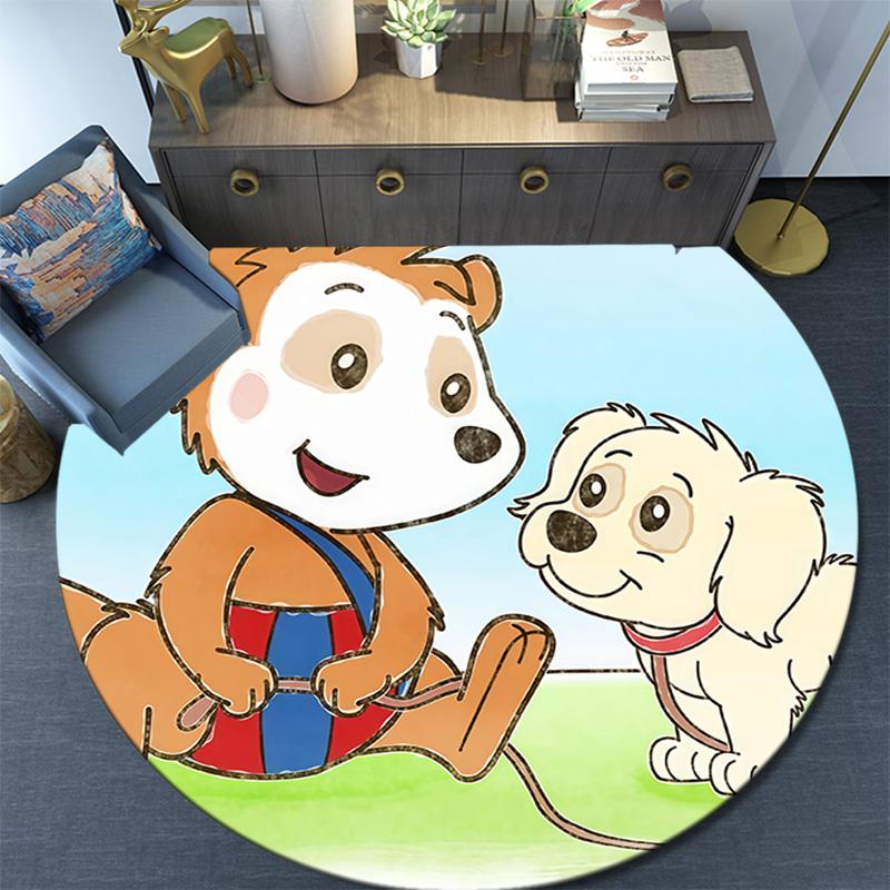 Bobo Siebenschläfer Round Area Rug,Carpet Rug for Living Room Bedroom Sofa Playroom Decor,Non-slip Floor Mat