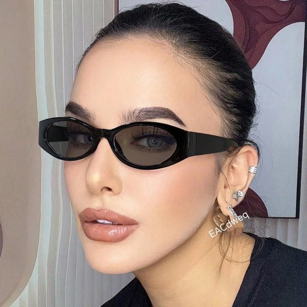 Sexy Small Oval Shape Women's Sunglasses Latest Fashionable Black Rectangle Sun Glasses Women Vintage Retro Colorful Shade UV400 Eyeglasses