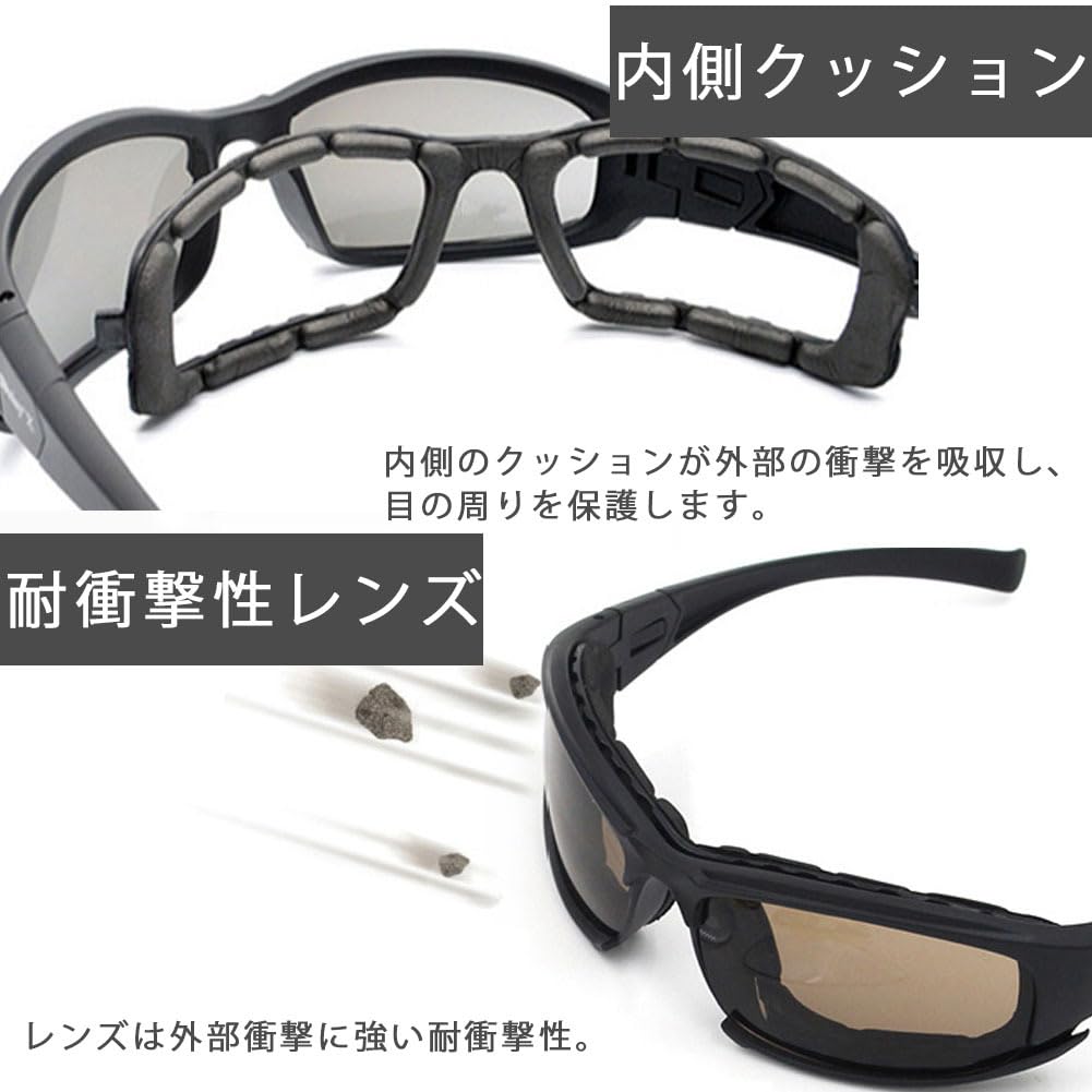 Shooting Glasses Tactical Sunglasses Airsoft Polarized UV Protection Goggles Replacement Lenses Clear Yellow Storage Case Strap Set Black Easy to Use