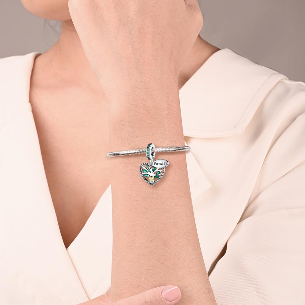 Ahthen copper Bead Charms Tree of love and Life Dangle Charm fit Snake Chain Bracelets Necklaces for Women Jewellery Making