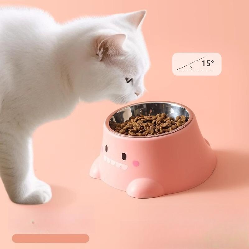 Stainless Steel Cat Bowl Dog Bowl Food Basin Anti-overturn Cat Drinking Bowl Puppy Rice Basin Pet Supplies