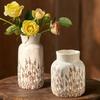 Vintage Embossed Ceramic Vase Floral Relief Hydroponic Pot for Plants Cut Flowers Festive Garden Home Table Decor  Holiday Gift