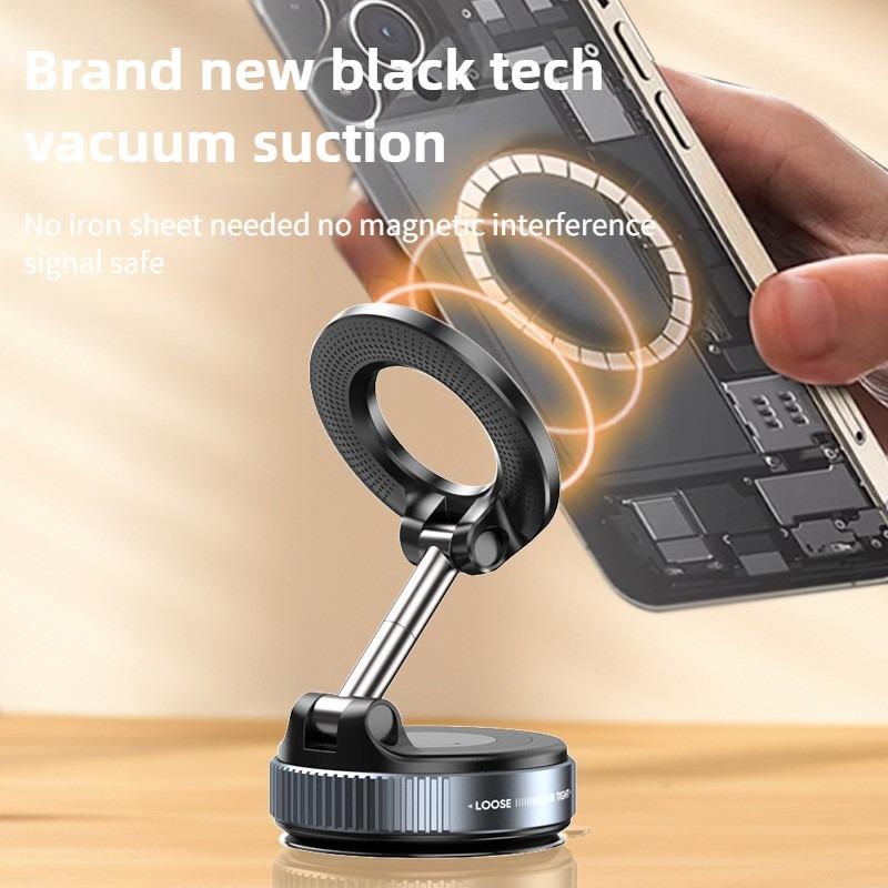 Upgraded 360° Vacuum Magnetic Phone Holder, Magnetic Car Phone Mount, Hands-Free Suction Cup Phone Holder for Car/Gym/Mirror