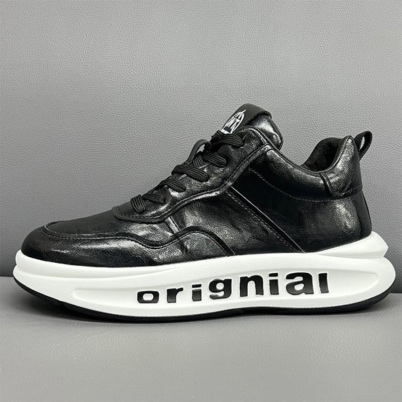 

Light luxury high-end men s shoes new summer leather sports shoes men s platform casual shoes heightening soft-soled dad shoes 43 чёрный