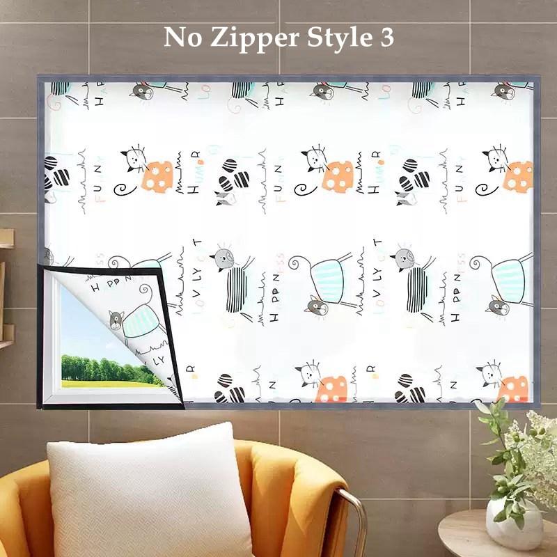 

Winter Waterproof Thermal Insulation Film Warm Curtain Anti-freeze Sealed Windows Windproof Bedroom Privacy Thickened Film W80 x H100cm&Velcro