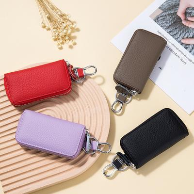 Erkek Kadın Anahtar Tutucu Hakiki Deri Cüzdan Anahtar Cüzdan Organizatör Çanta Araba Anahtarı Durum Kılıfı Çok Fonksiyonlu Küçük Cüzdan Mini Çanta
