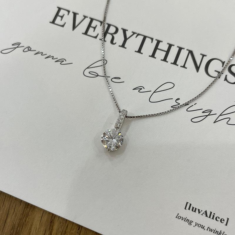 Fashion Silver Color Round Zircon Necklace Minimalist Style Charm Choker Pendant Party Gift For Women's Fine Jewelry Gifts