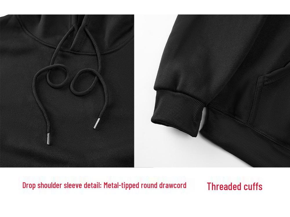 Unisex Herbst/Winter Hoodie Sweatshirt mit Knochenprint, überschnittenen Schultern und Rippdetails