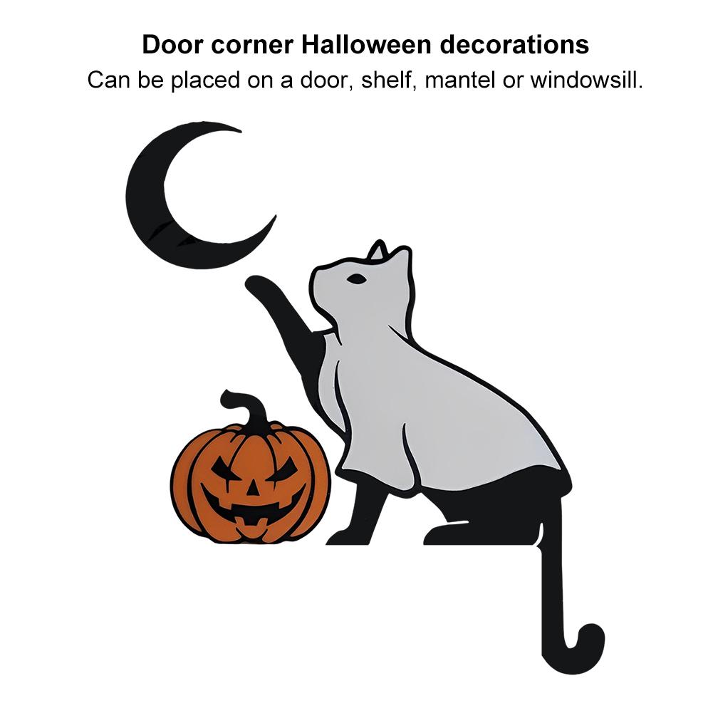 Halloween Katt Dörrtopp Dörrkarm Dekor Kreativ Svart Katt Dörrhörn Dekor Dörr Rätvinkel Skylt för Inomhus Utomhus Vägg