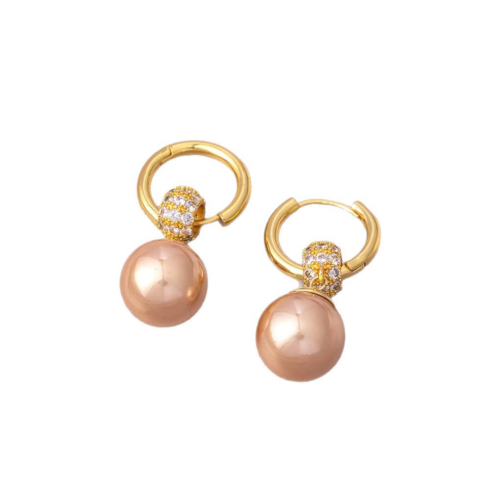 Elegante baumelnde Ohrringe mit französischen Perlen: Vergoldet, Vintage-Design in Silber 925