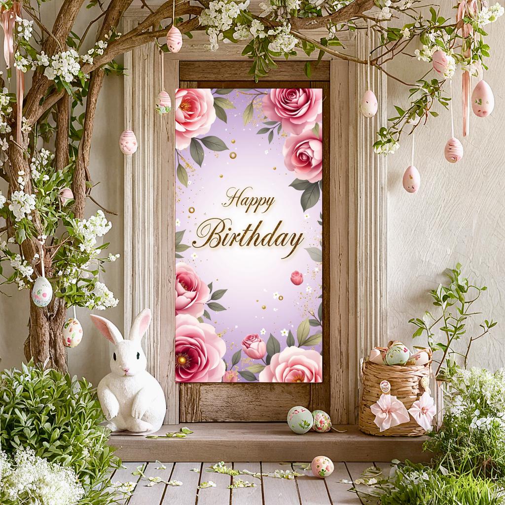 Display Birthday banner Decorative Wall decoration Pink Photography background Customizable Photo booth backdrop for Event