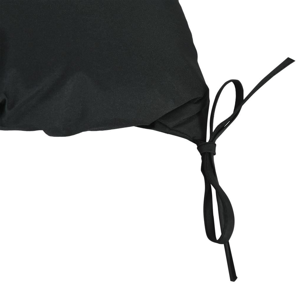 2 Seater Bench Pad, Garden Chair Cushion with Back and Ties for Indoor and Outdoor Use, 98 x 100 cm, Black