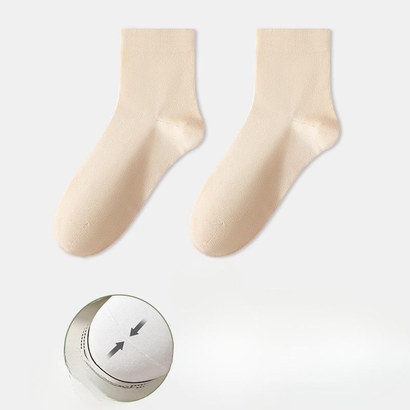 Female Spring and Autumn Deodorizing Sweat Absorbing Boneless Moon Tube Cotton Socks