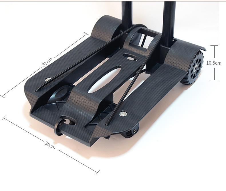 Portable Folding Aluminum Luggage Cart with Telescopic Handle and Four Wheels