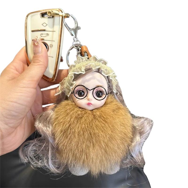 Stuffed Doll Keychain Cute Girl Portable Plush Toy Lightweight Keychain for Backpack infant Kids Girls Plush Animals