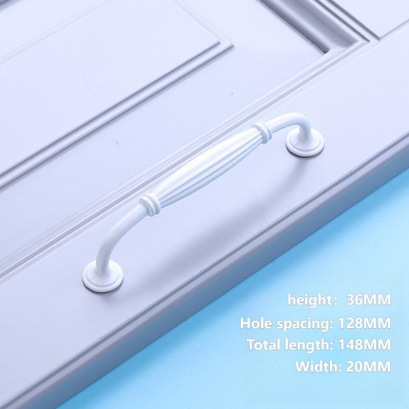 2/6/10pcs White Cabinet Handles & Knobs - Aluminium Alloy Modern Furniture Hardware for Kitchen/Closet/Cupboard/Drawer