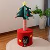 Yousheng Christmas Tree Cat Tower 2-in-1 Scratching Post Cozy Cave Bed Space-Saving Cat Furniture for Small